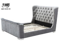 No inflation Upholstered PU Leather Bed ,  Tufted Fabric Platform Bed
