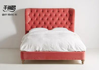 Low Profile Tufted Upholstered Standard Bed With Headboard Wing Panel