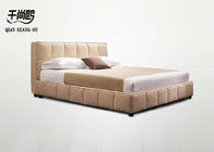 Ivory White Oversized Bedroom Storage Bed Casual Style fabric Material