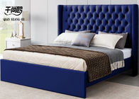 Button Tufted Upholstered Bed , Dutch Velvet King Size Double Bed