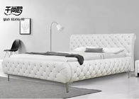 Hotel High End Upholstered Beds , King Size Crystal Button Bed