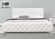 Hotel High End Upholstered Beds , King Size Crystal Button Bed