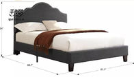 Customizable Linen Soft Platform Bed Single Package with Silver Rivet