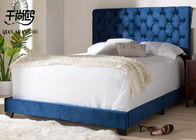 Upholstered Platform Sleigh Bed , European Style Tufted Platform Bed Frame